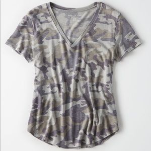 ✰ Soft & Sexy Cotton Camo V-neck T-shirt ✰